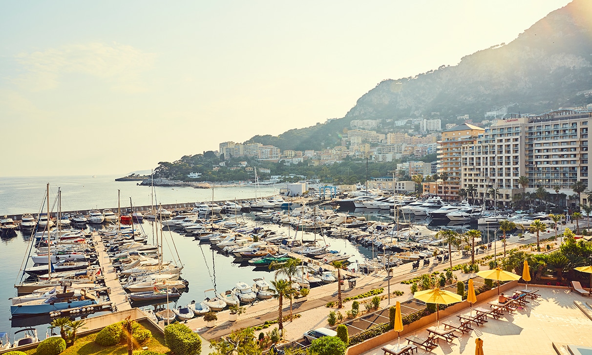 Monaco port with yachts