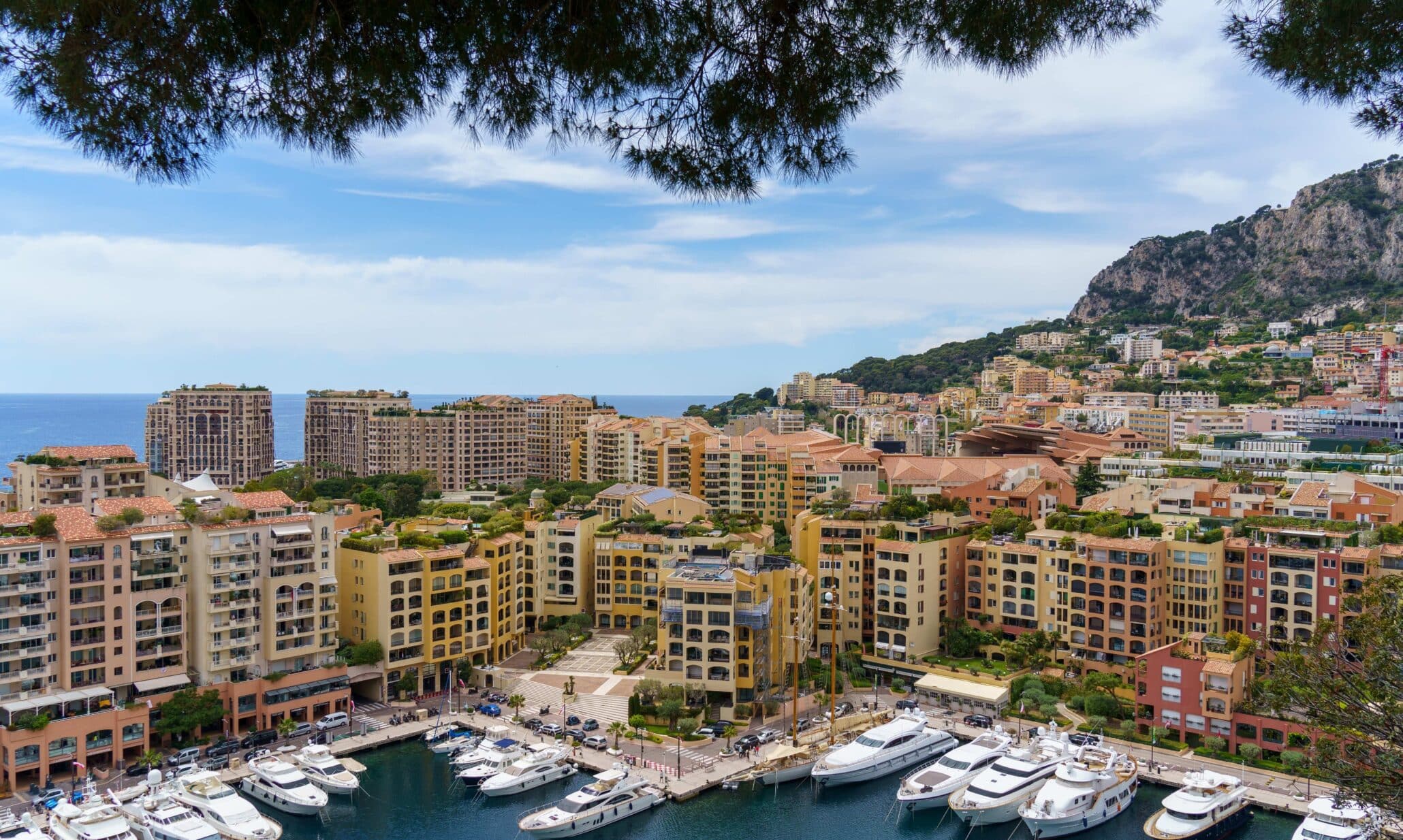 Buildings in Monaco next to port
